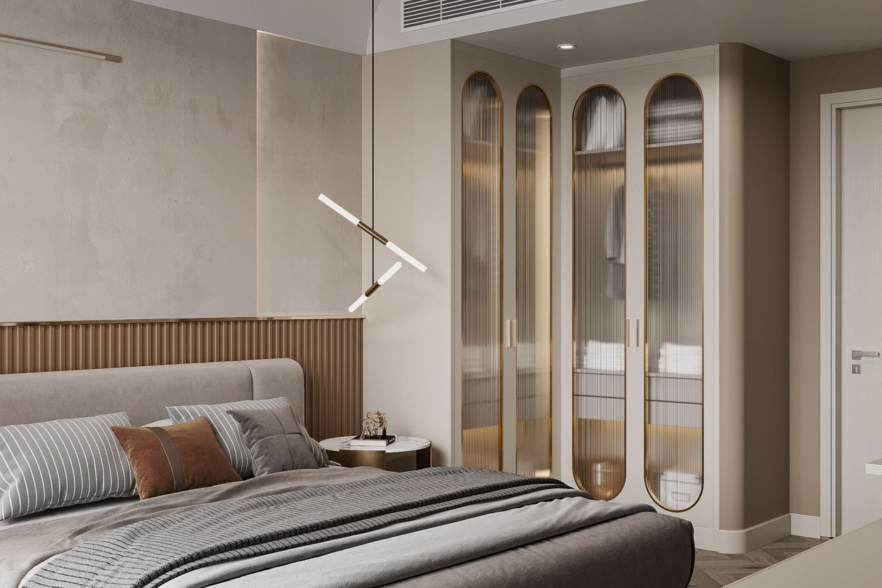 现代浅咖色系住宅空间设计-11