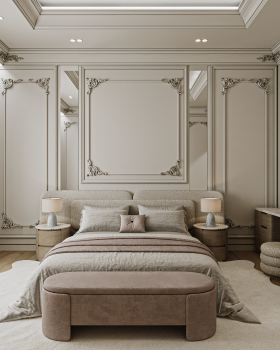 classic bedroom and workplace