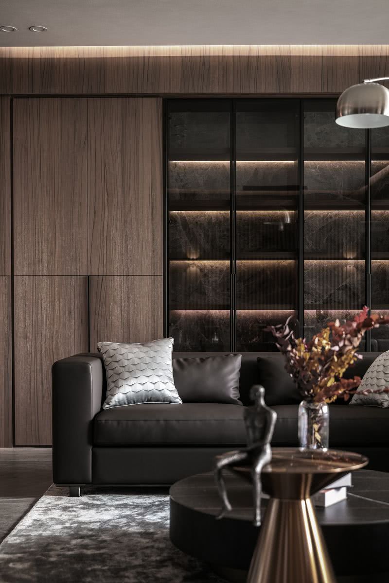 现代简约山语清晖，乐高模型与石材质感的空间对话-3