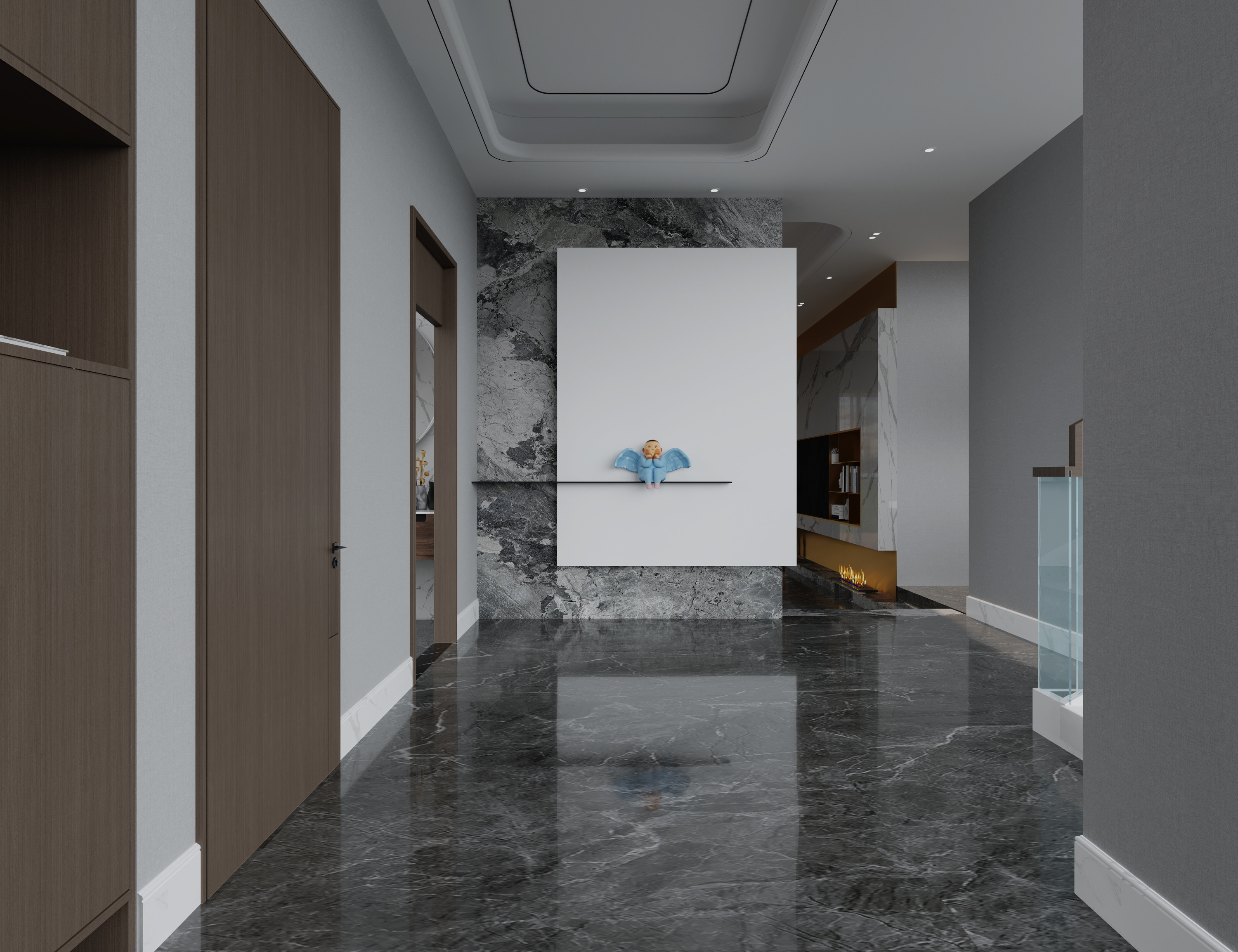 现代简约黑白灰卧室设计-6