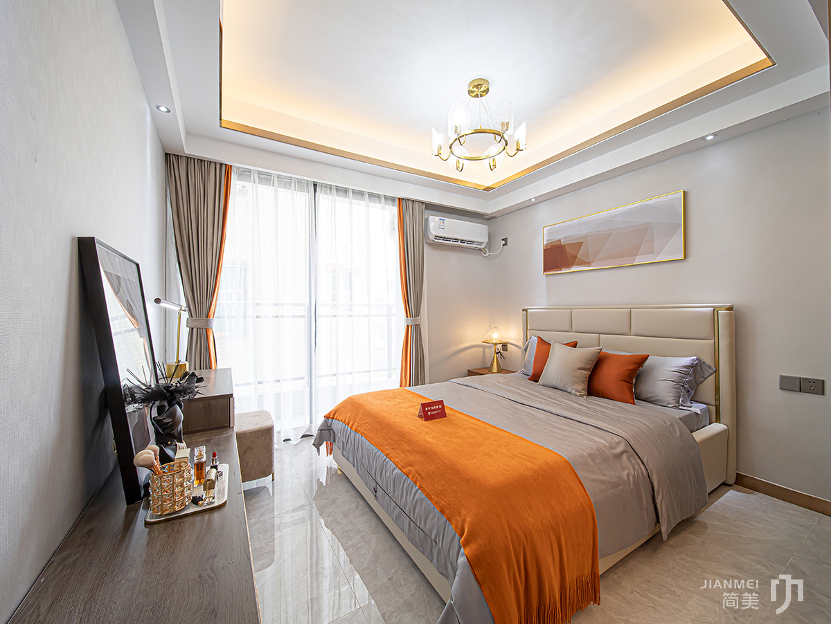 60m²北欧轻奢风三房两厅，橙黄温暖空间-4