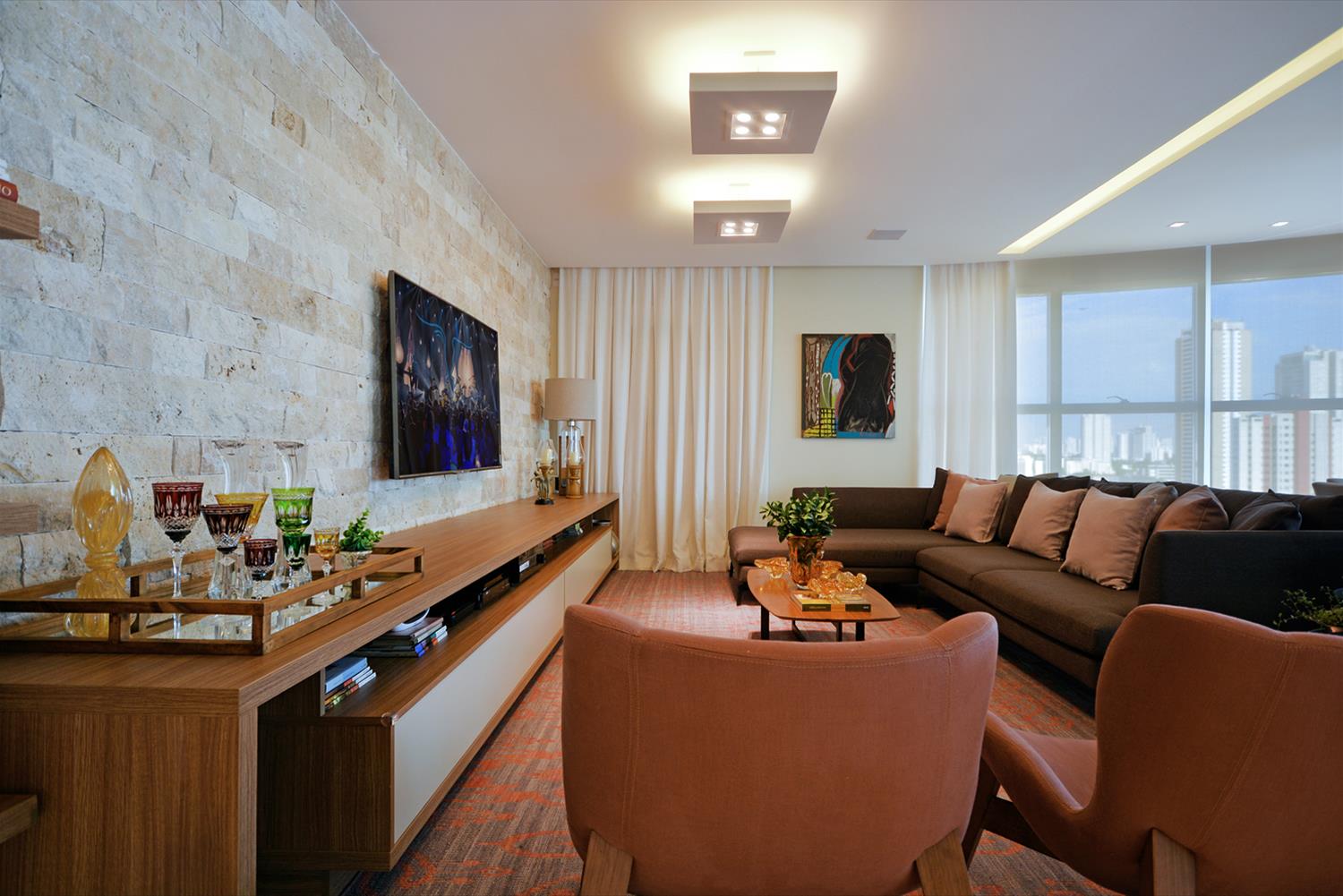 巴西 Apartamento J.R. | 一体化设计与自然材质的完美结合-1