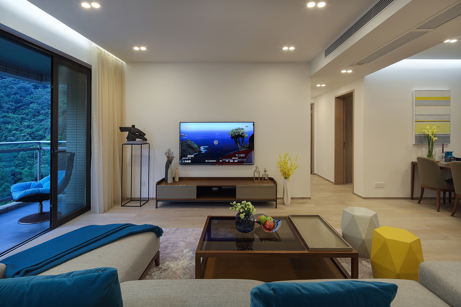 漾设计Young Design｜深圳罗湖区京基云景梧桐—《山间新雨》-15