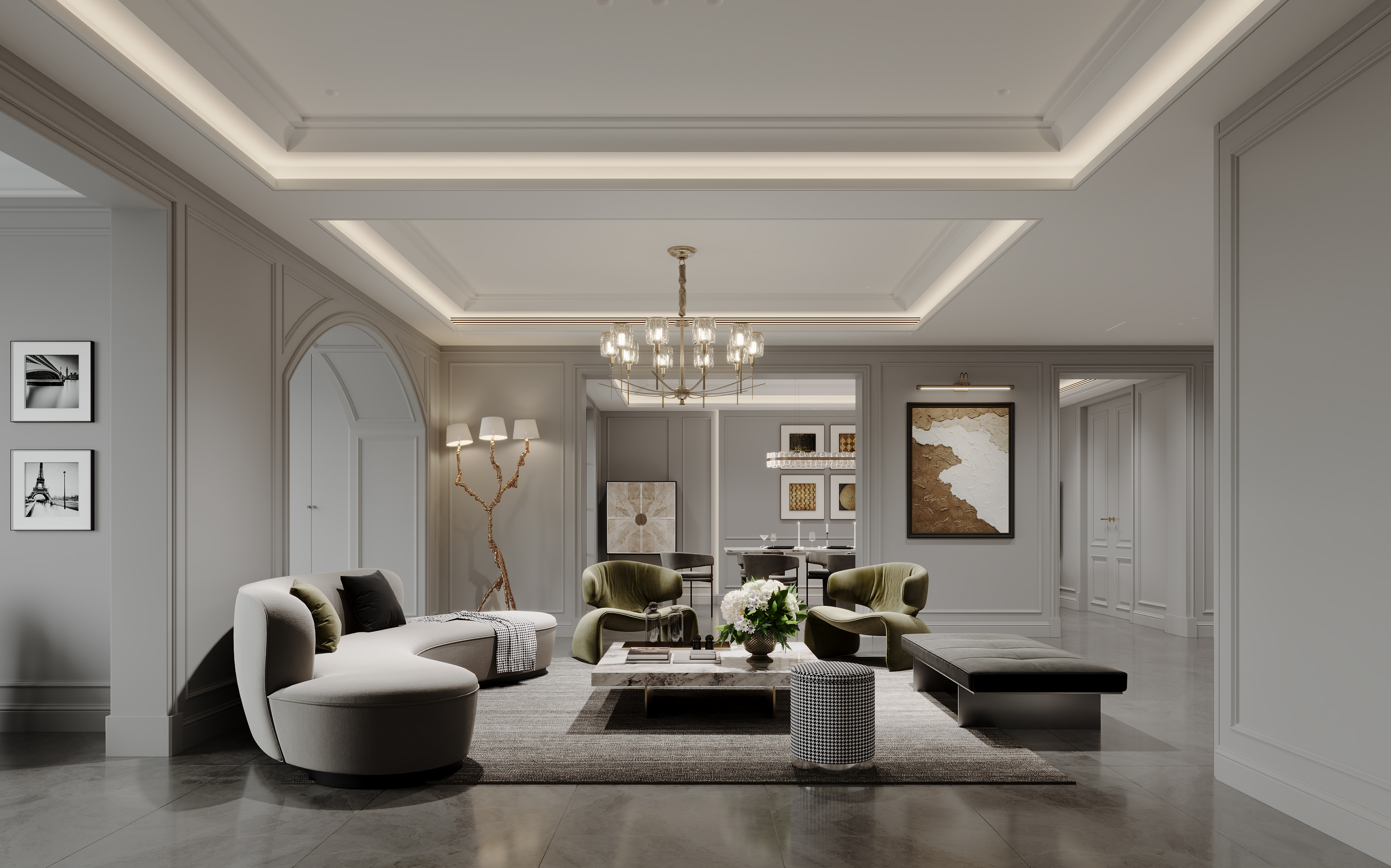 美式轻奢别墅空间表现-4