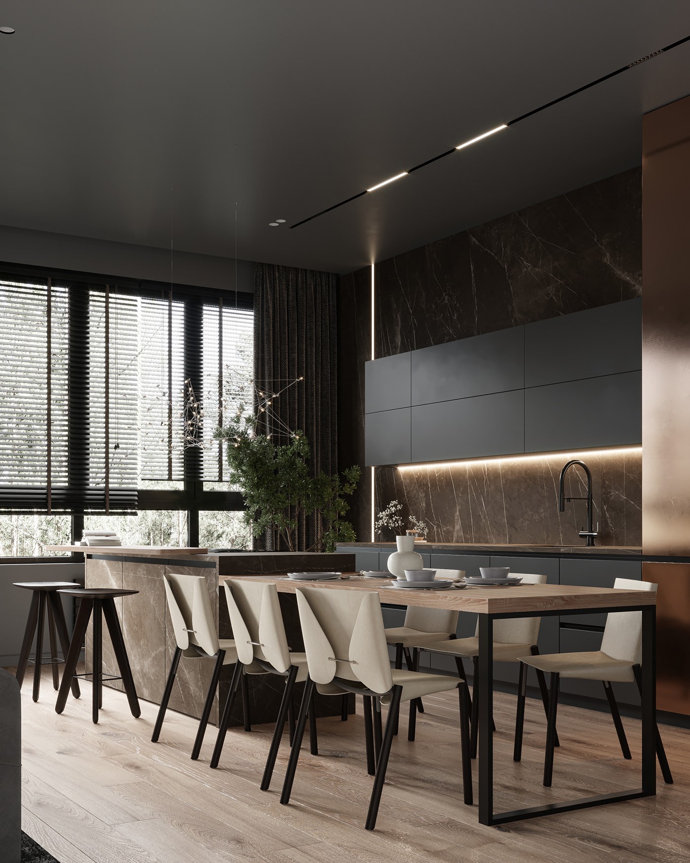 深色系公寓设计 这样设计也太有感觉了吧-9