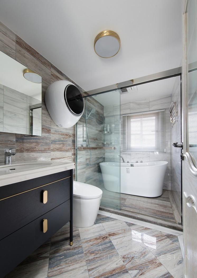 现代摩登美式轻奢家居,玩转平层空间设计-56