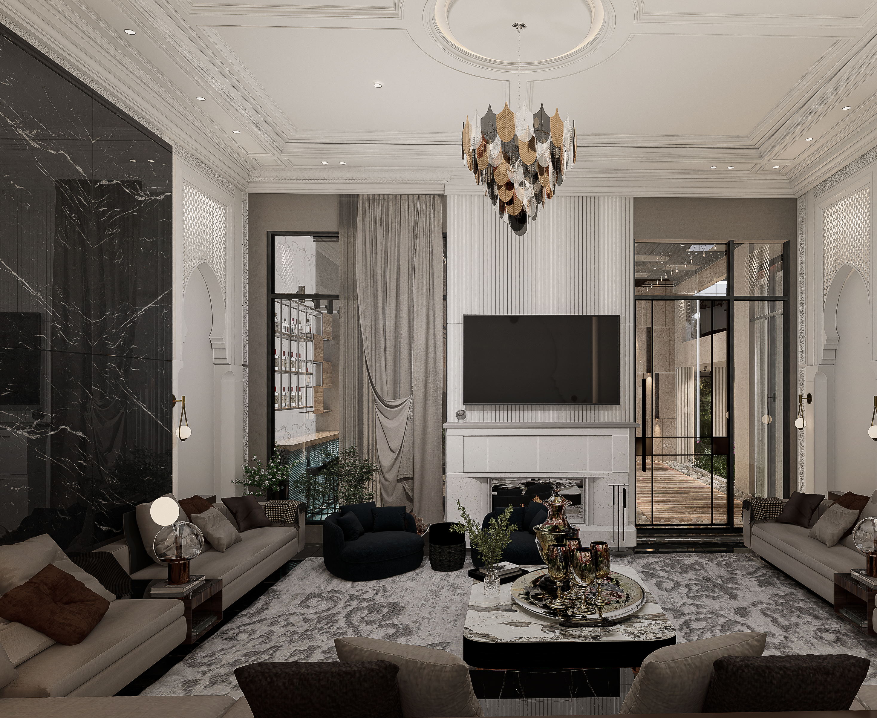 艾因花园和休闲区丨The Diwaniya Design-23