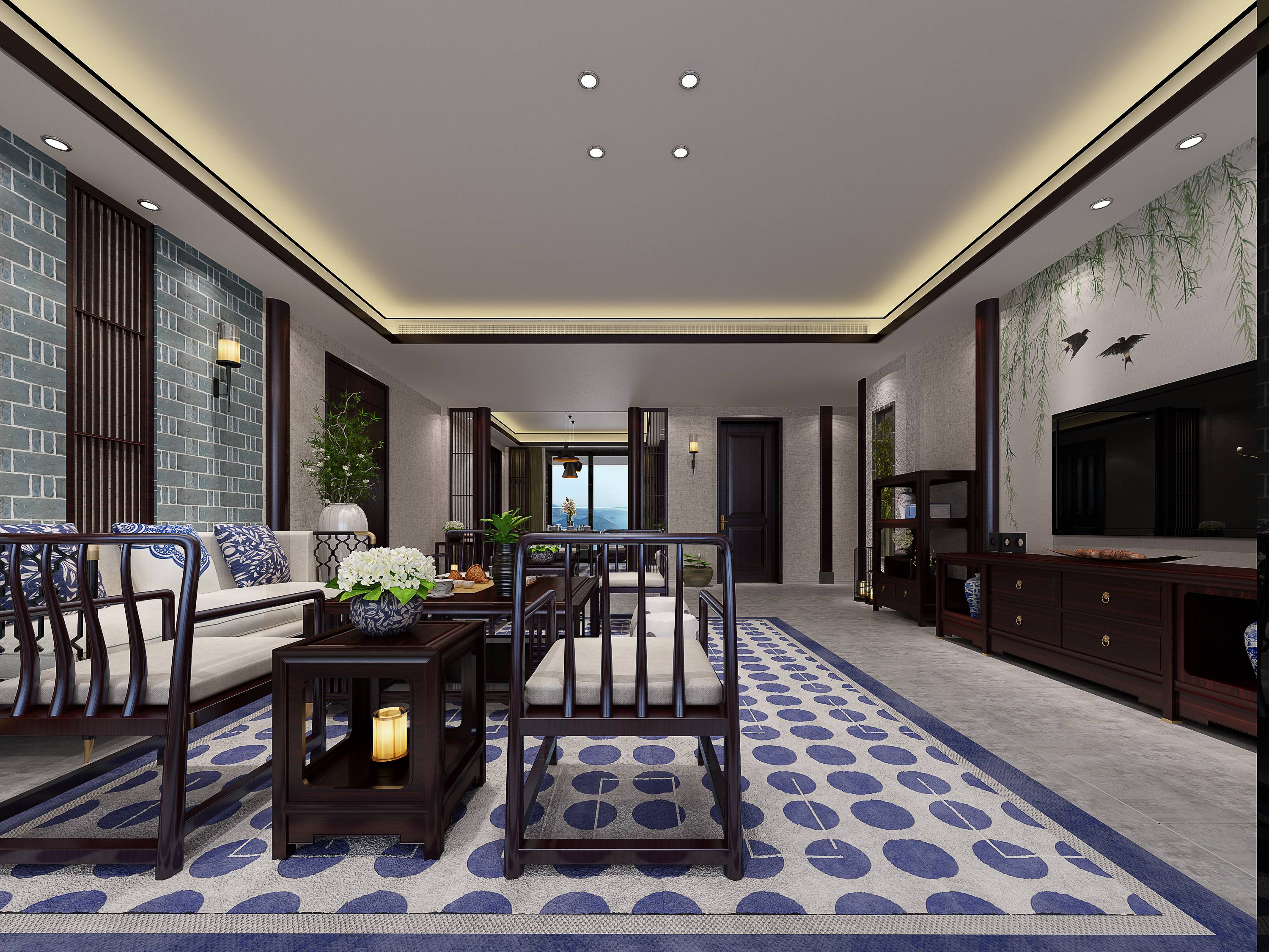 新中式 中式古典 奢华家装别墅样板房-2-21