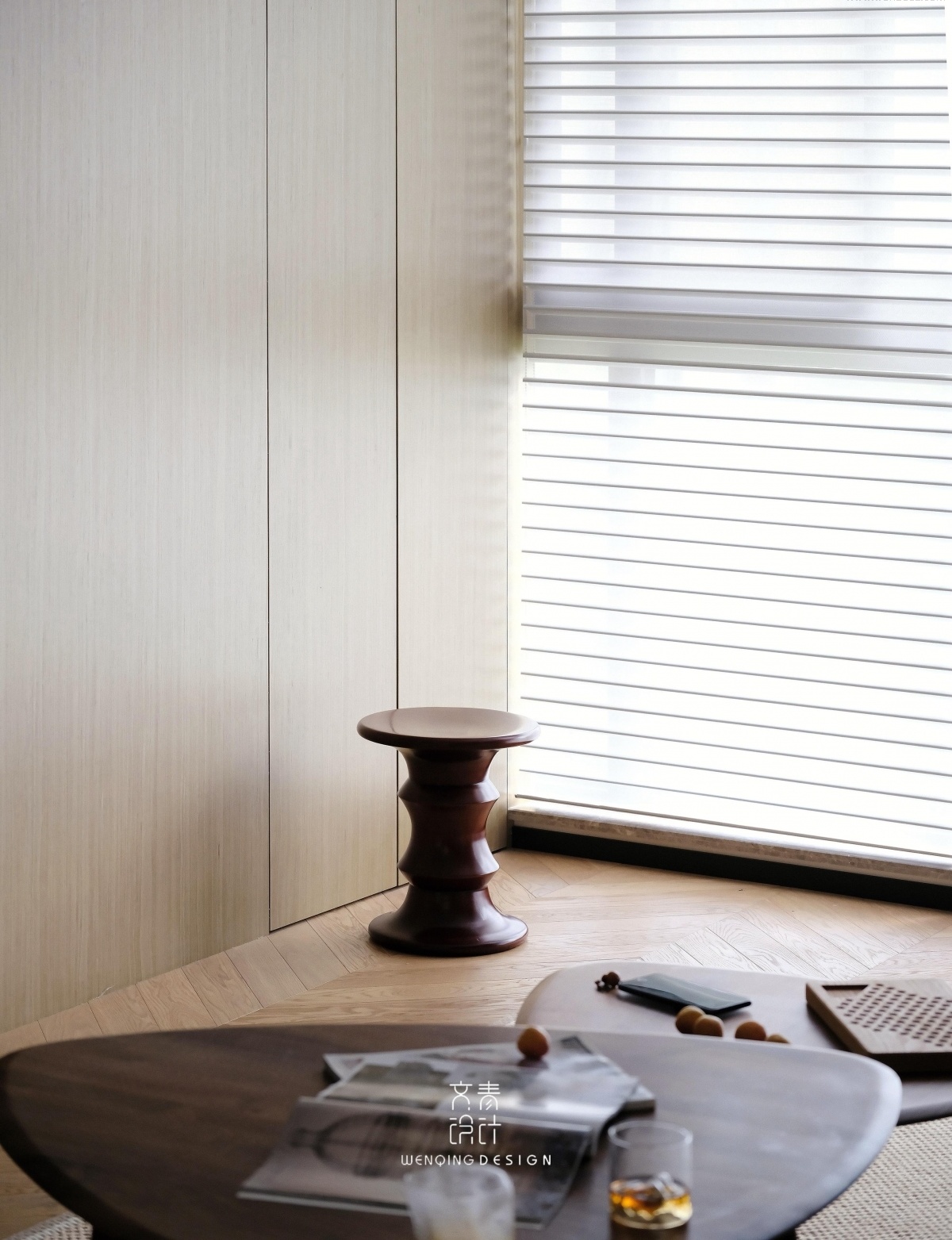 简约本心 | 胡桃木与亚麻的自然空间-21