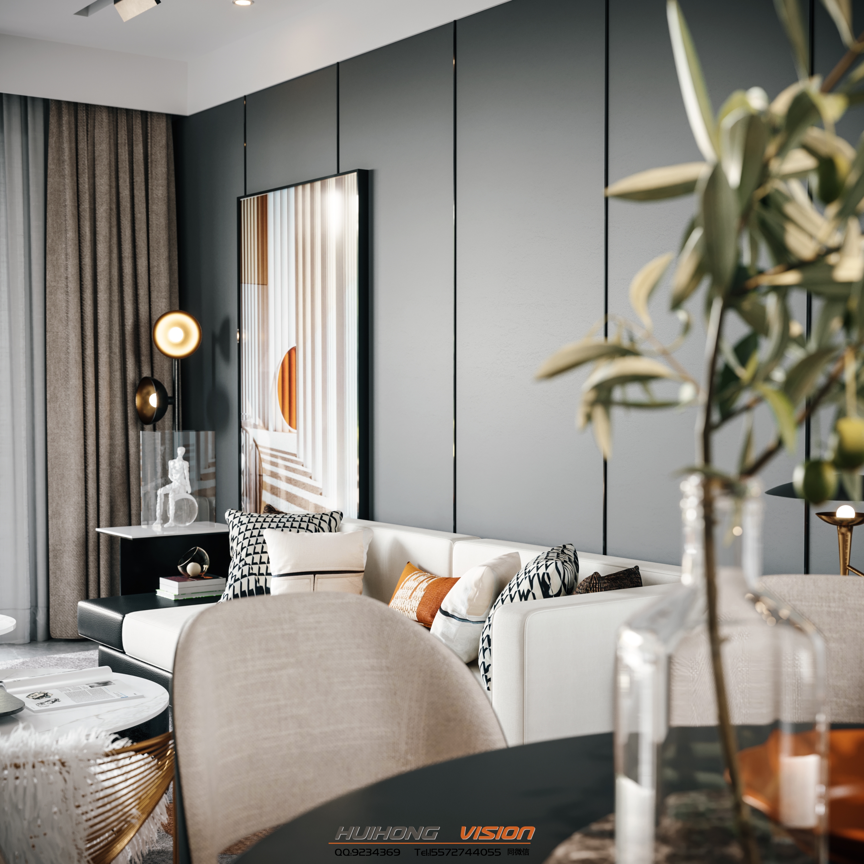 现代客餐厅卧室-3