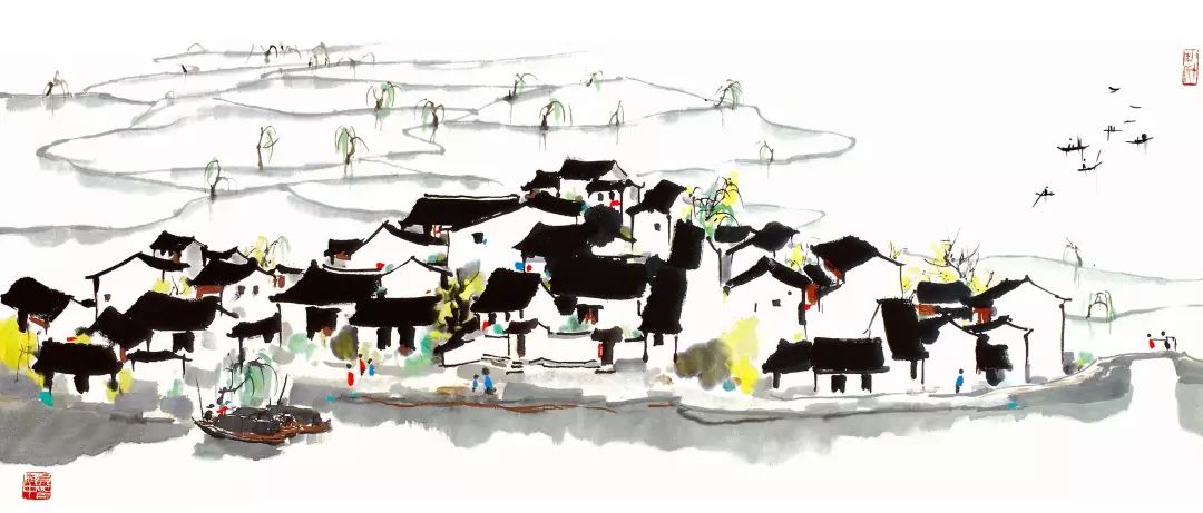 东梓关村 | 吴冠中笔下的江南民居重现,最美农村回迁房爆火-4