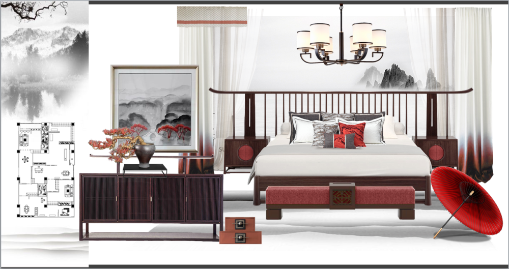 新中式样板房设计展示-2