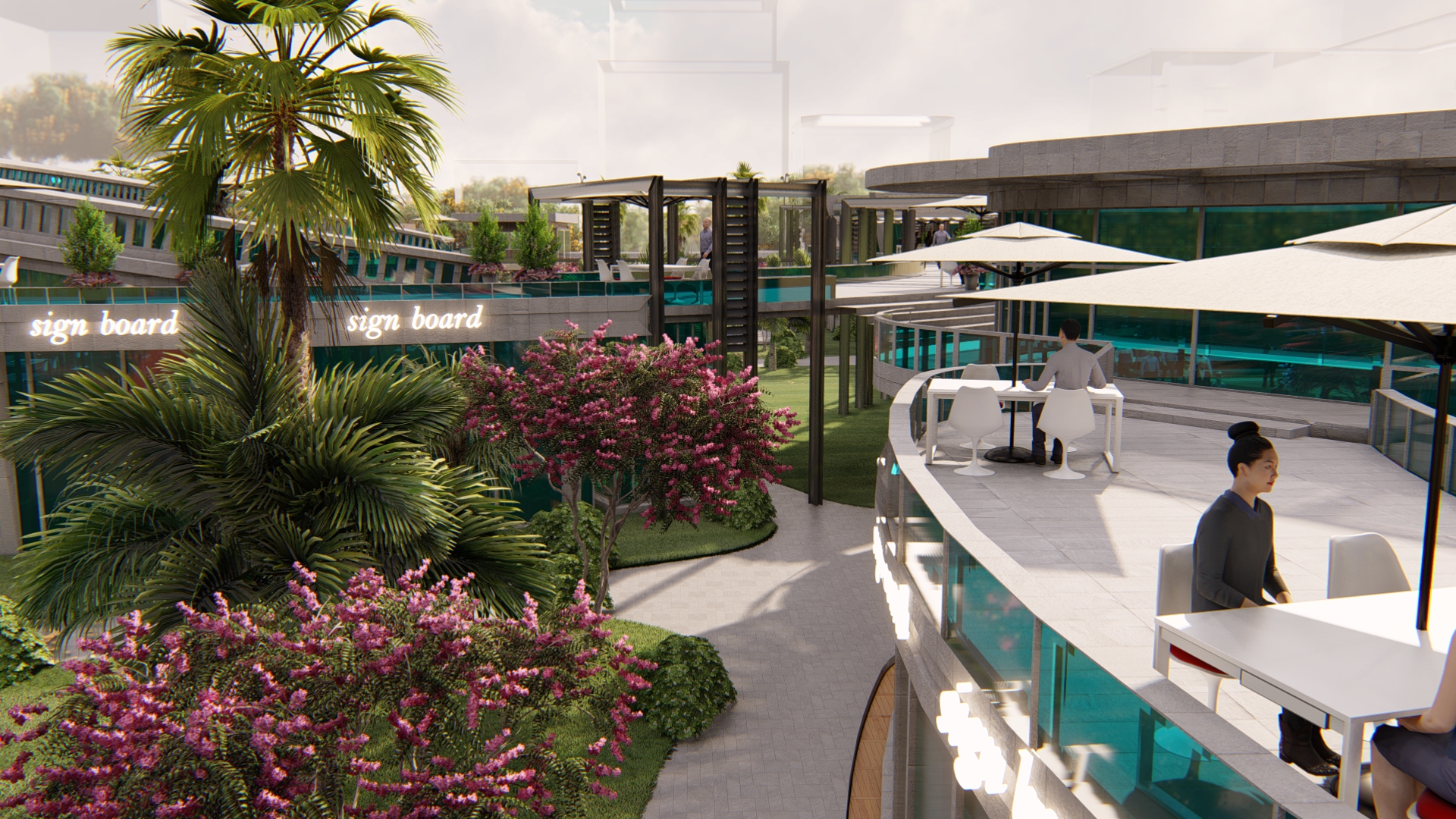 food court , shops & bank design-38