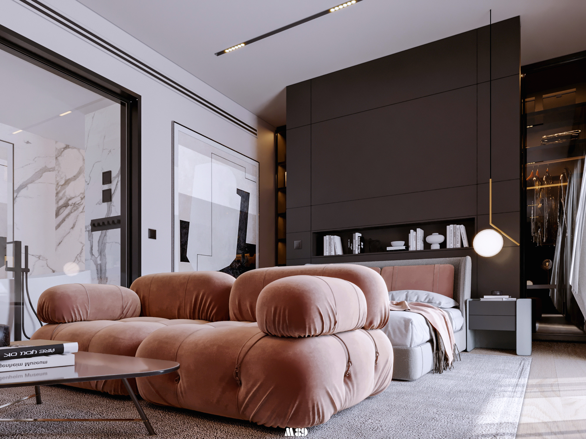 现代主卧室设计丨埃及开罗丨Moamen Amin-12