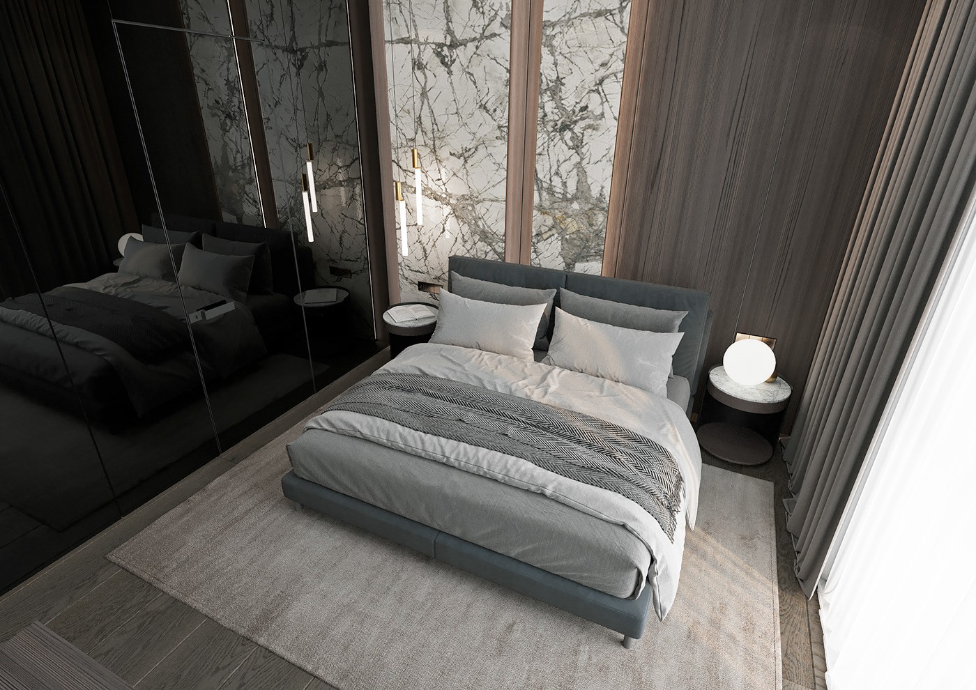 原木与灰色 打造出精致舒适的住宅-13