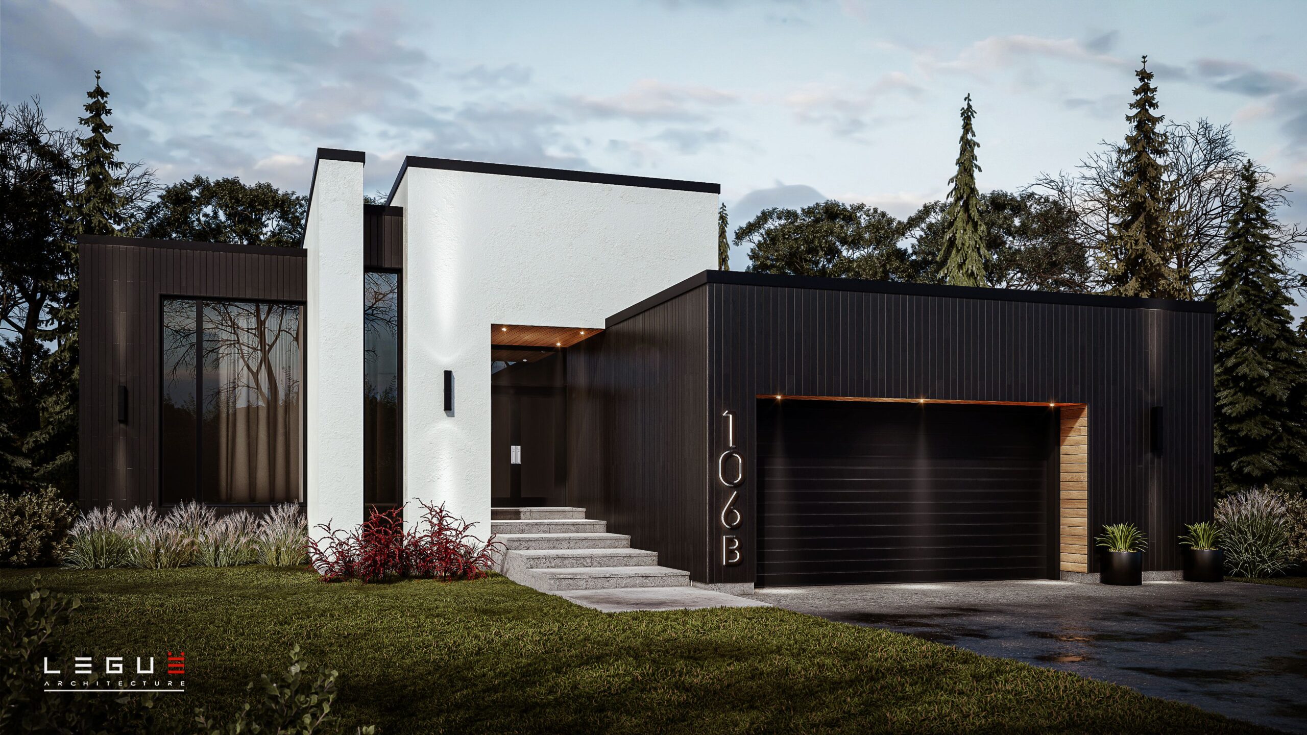 户型图 Ë·106B 

注：Plan de maison常见意思是房屋户型图 ，这里根据常见表达习惯进行简化处理由于Ë可能是特定符号或拼写有误，如果有更准确的背景信息，翻译可能会更精准 丨Leguë Architecture-40