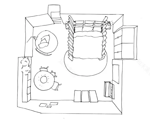 宜家打造 22 平米温馨卧室,巧妙隐藏电视设计-7