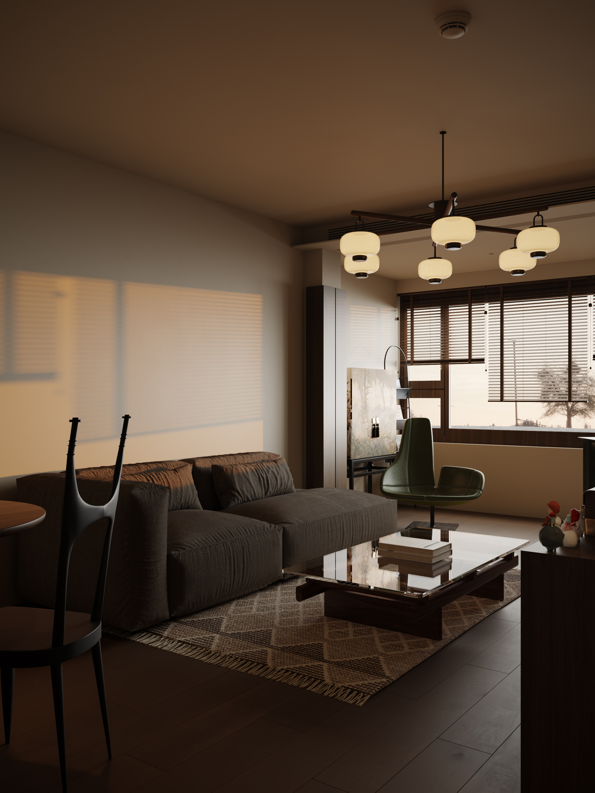 日落余晖映进的咖色小家-4