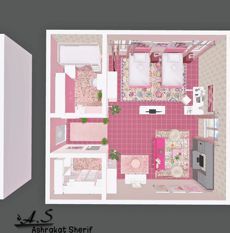 Girls Bedroom with Nursery and closet-1