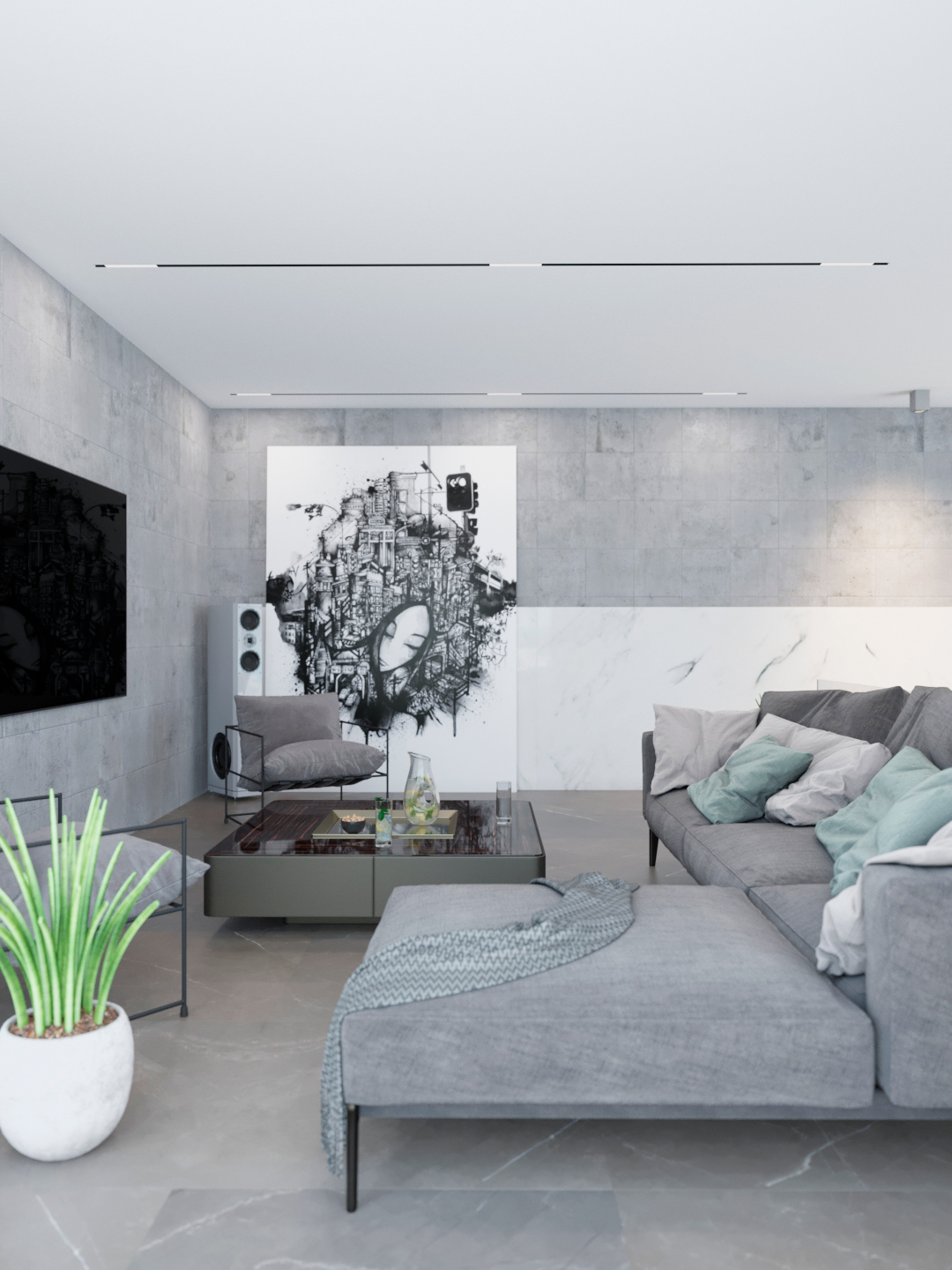 简洁的混凝土内部-7