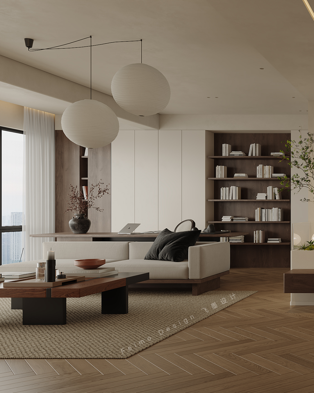 合肥150㎡中古风婚房设计丨中国合肥丨安徽飞墨设计组-23