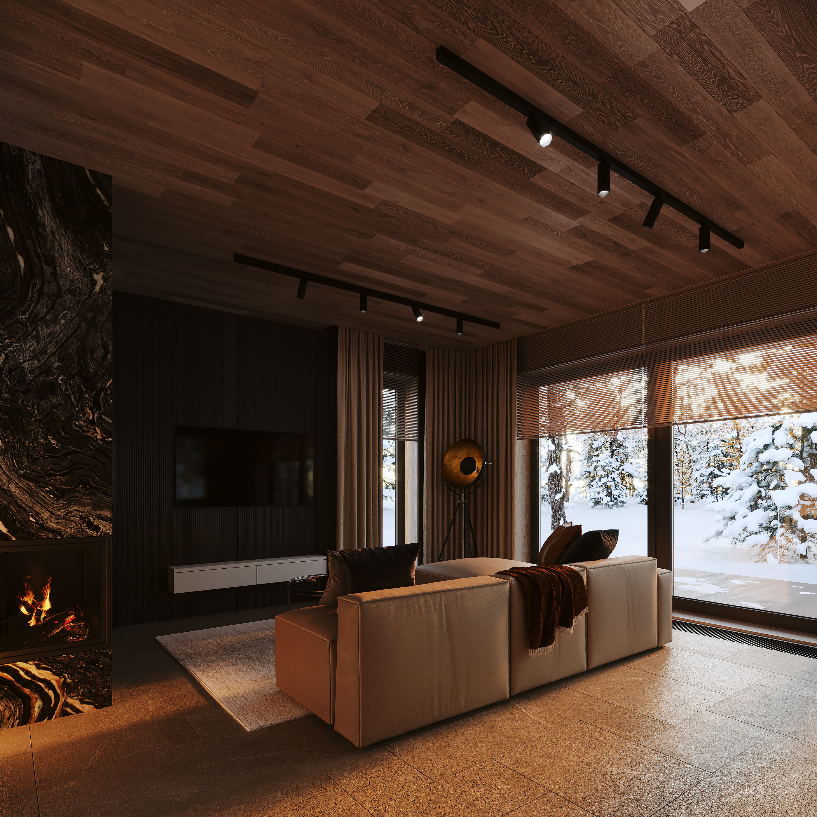 充满舒适和温暖的房子。                     -0