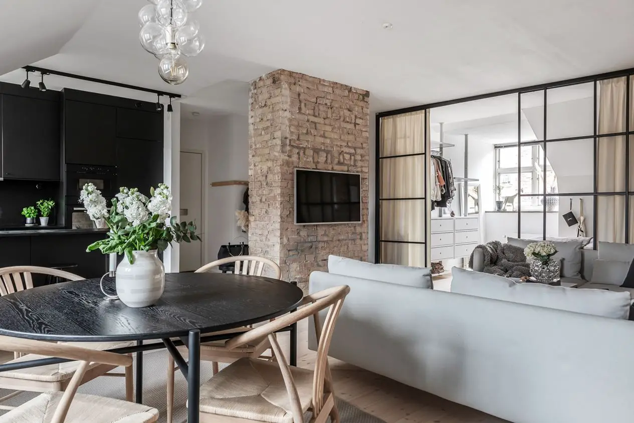 瑞典 54m2 复古一居室公寓设计-3