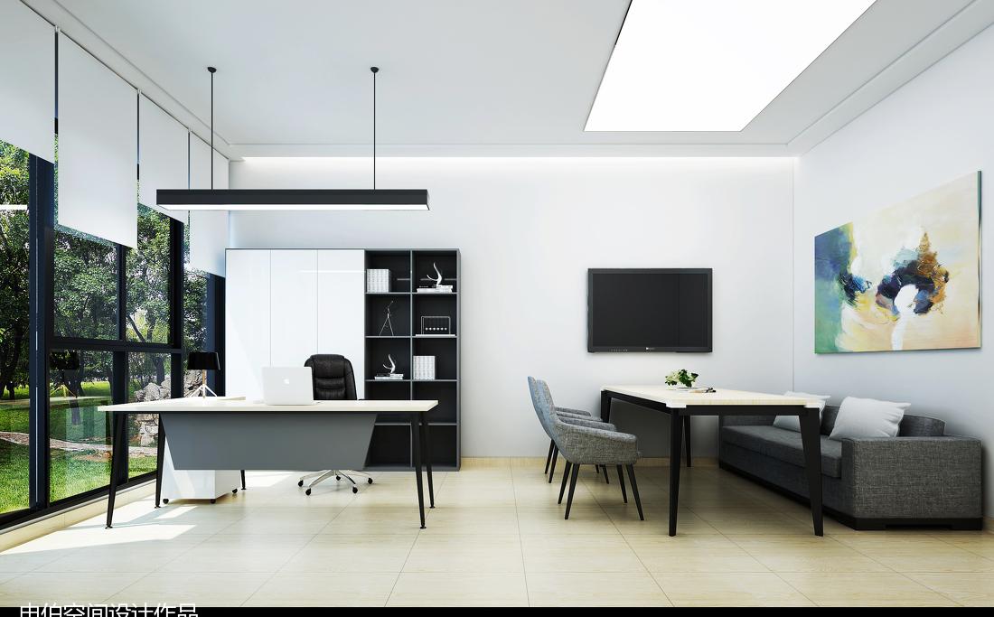 现代极简风格科技公司办公室装修设计案例-2