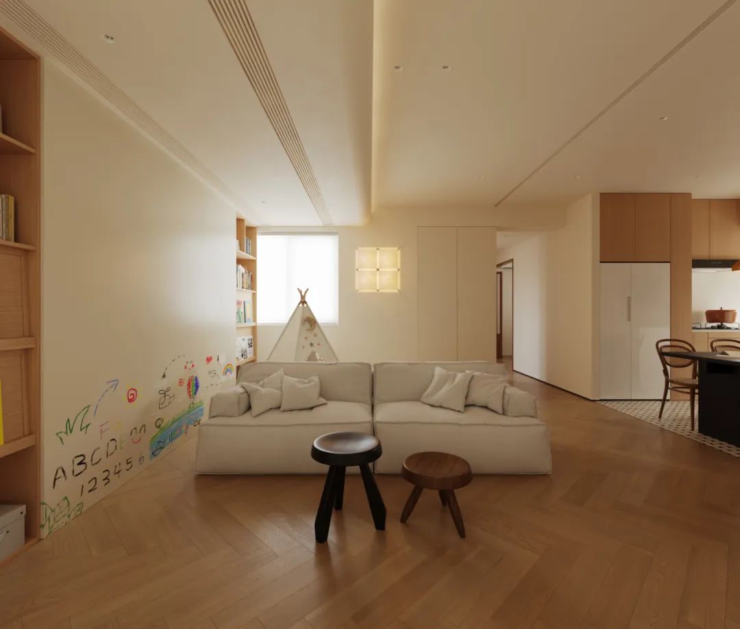 110 平方原木奶油风家丨中国广州丨壹贰壹捌设计事务所-5