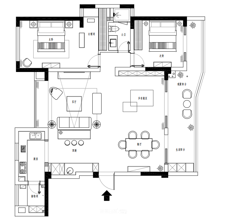 【案例】120㎡法式古典奶油风：为养老房注入温柔与浪漫，陪伴是最长情的告白-51