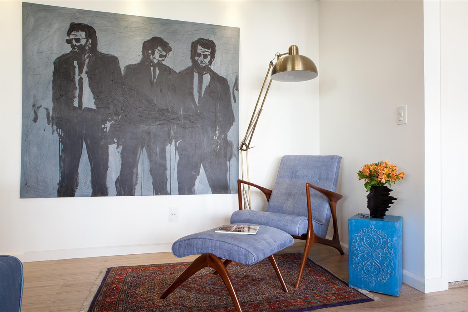 巴西 54 平米经典与现代融合的律师公寓设计-2