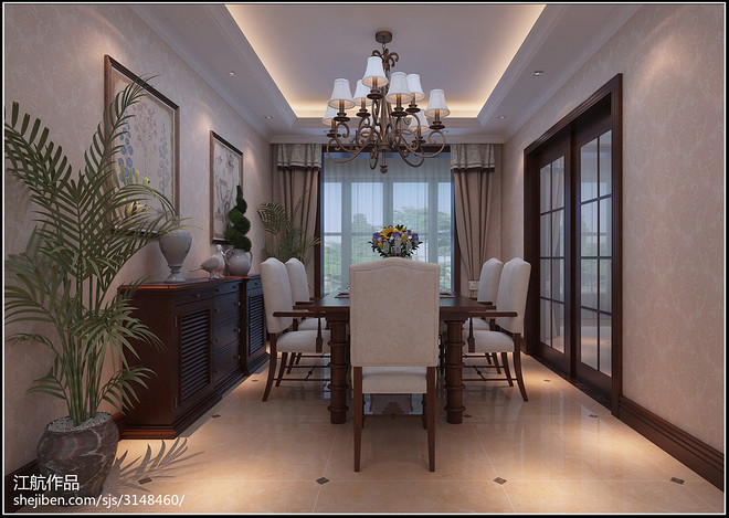 18万元三居160平米装修案例·效果图  牧专家属院-8