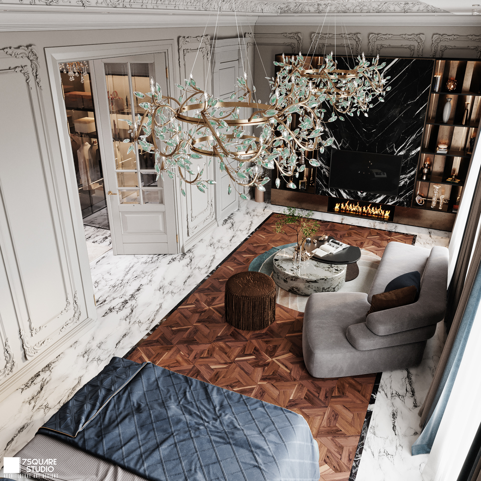 豪华卧室 迪拜丨阿联酋迪拜丨SQUARE STUDIO-7