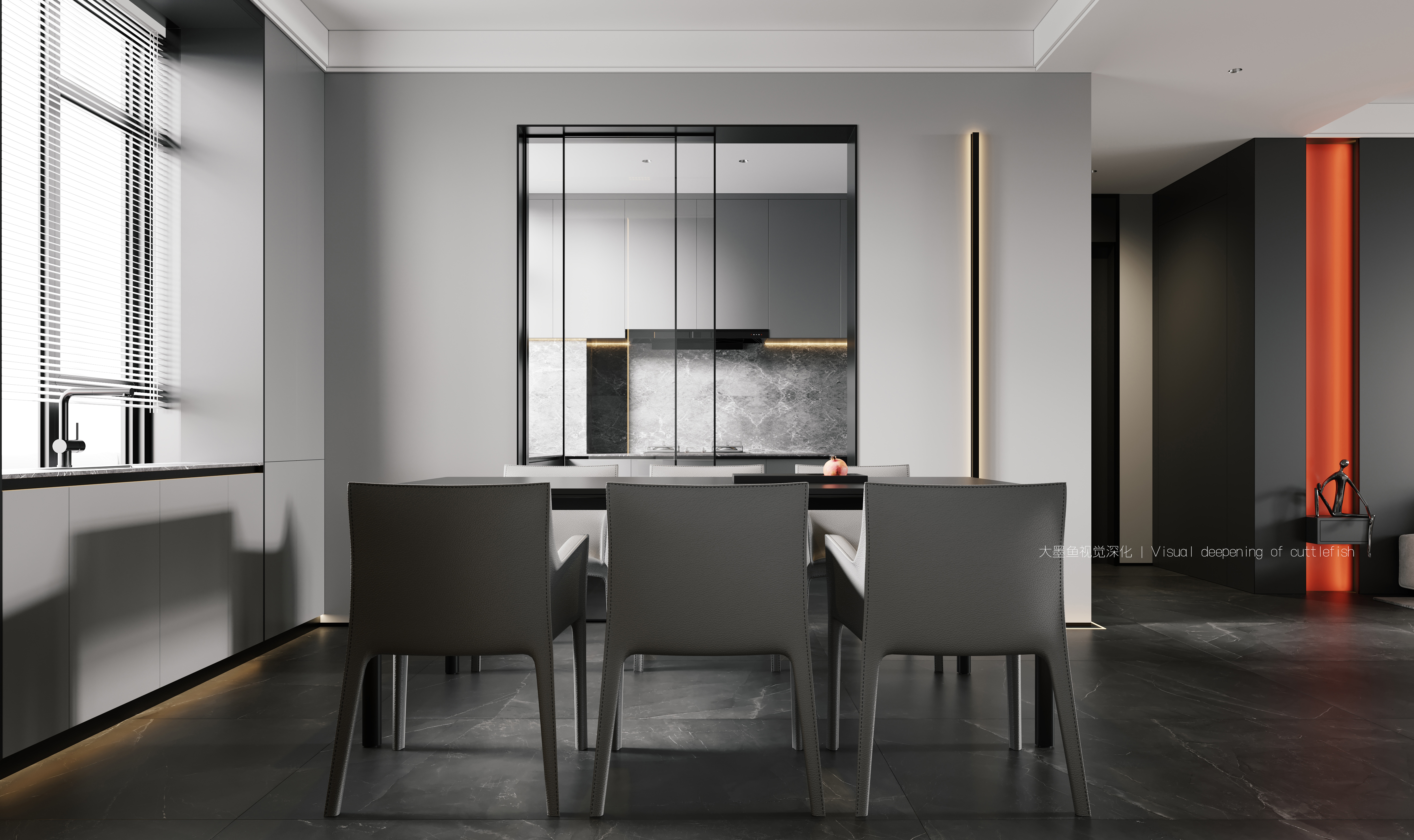 白·黑室内设计案例丨大墨魚視覺深化-8
