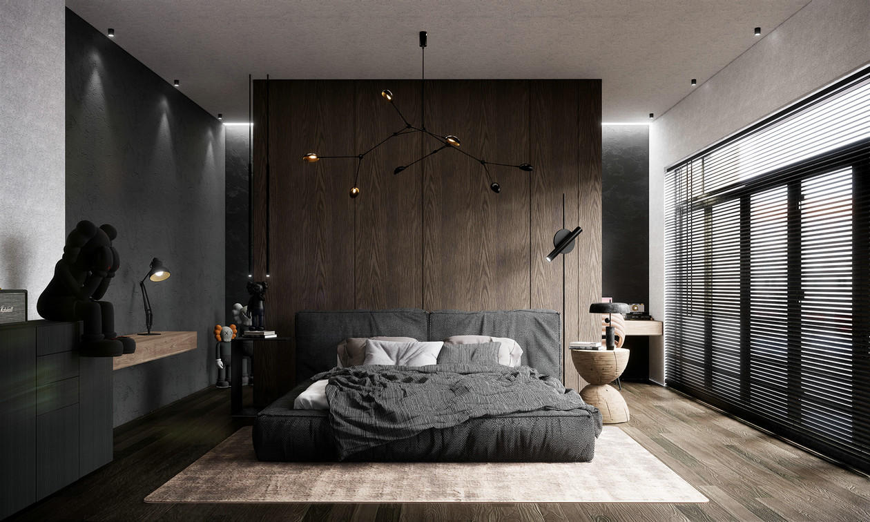 148㎡高级黑+橙色 见证激情的力量，打造经典时尚-10