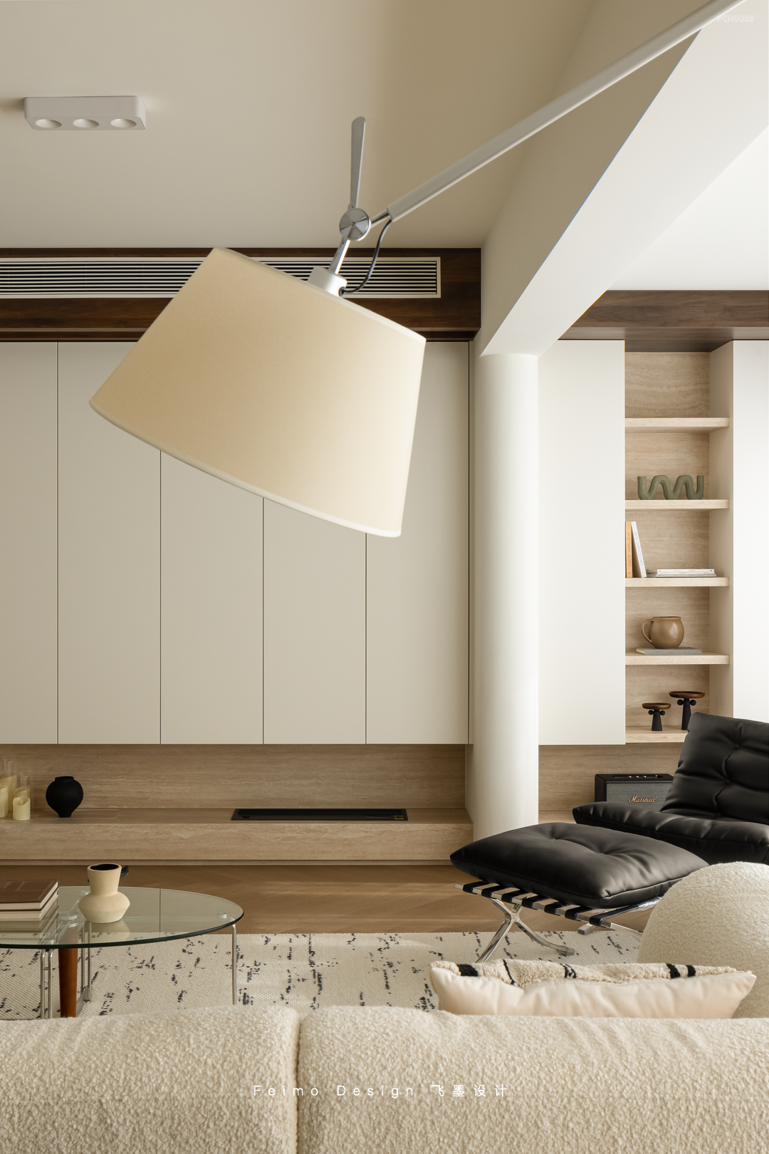 143㎡精装修全拆改,打造现代法式与中古融合的家丨飞墨设计-20