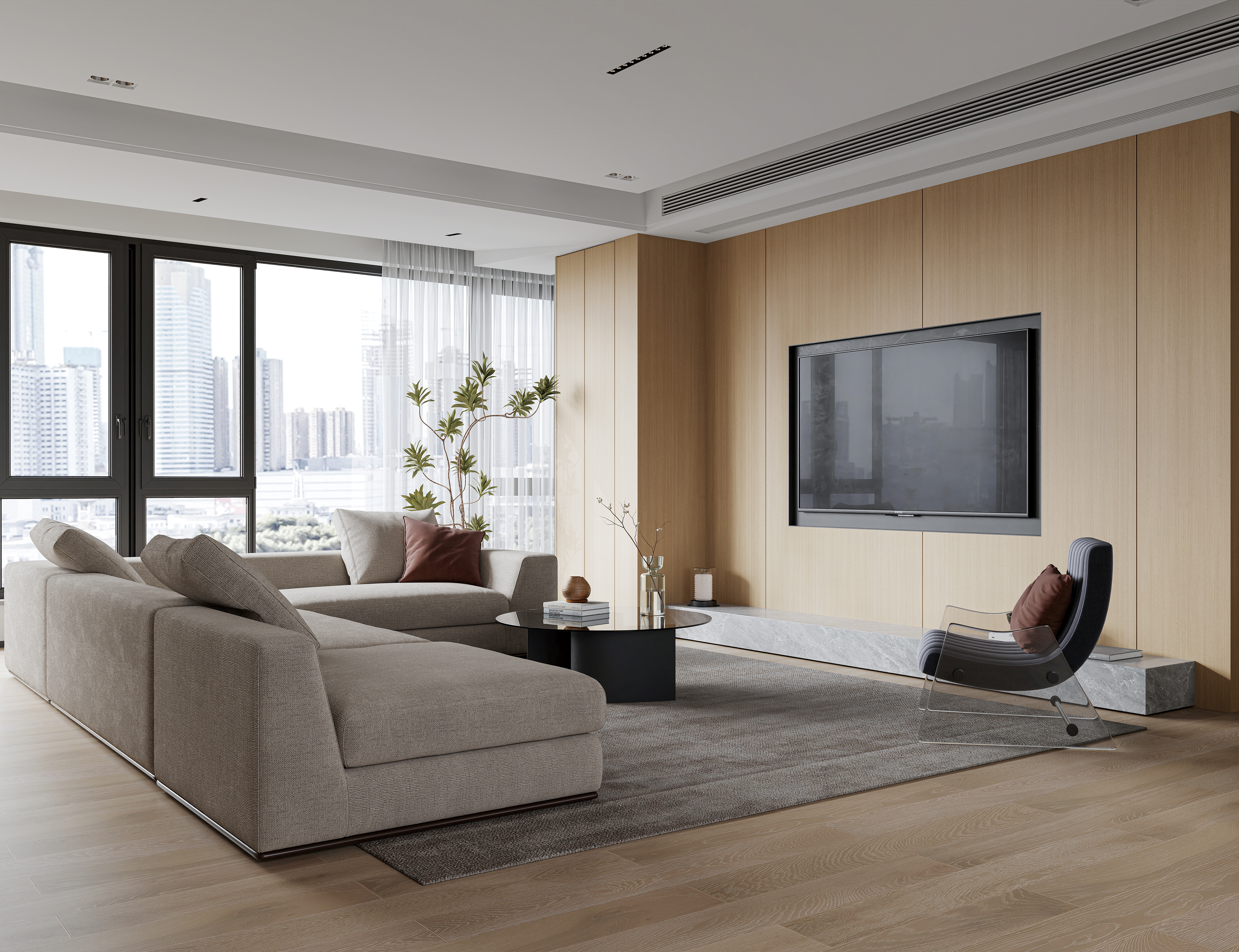 现代极简客餐厅·卧室·卫生间设计-12