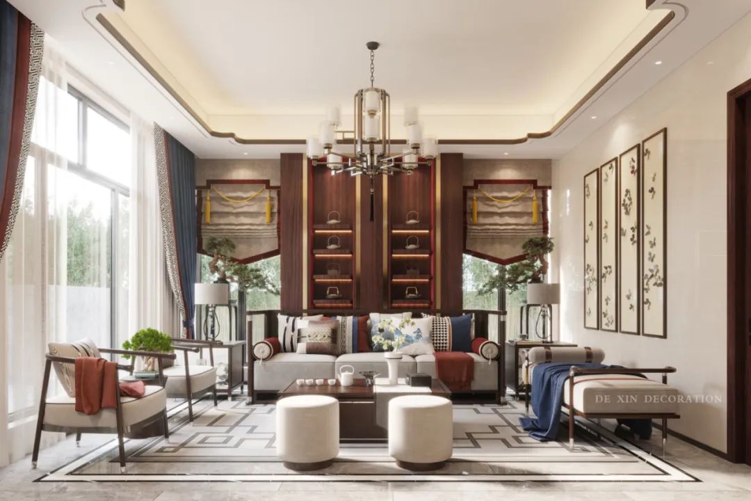 新中式风雅大宅丨中国广州丨德馨装饰-13