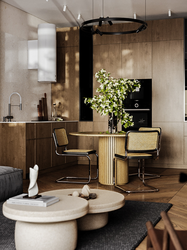 带黑樱桃元素的现代客餐厅设计项目-2