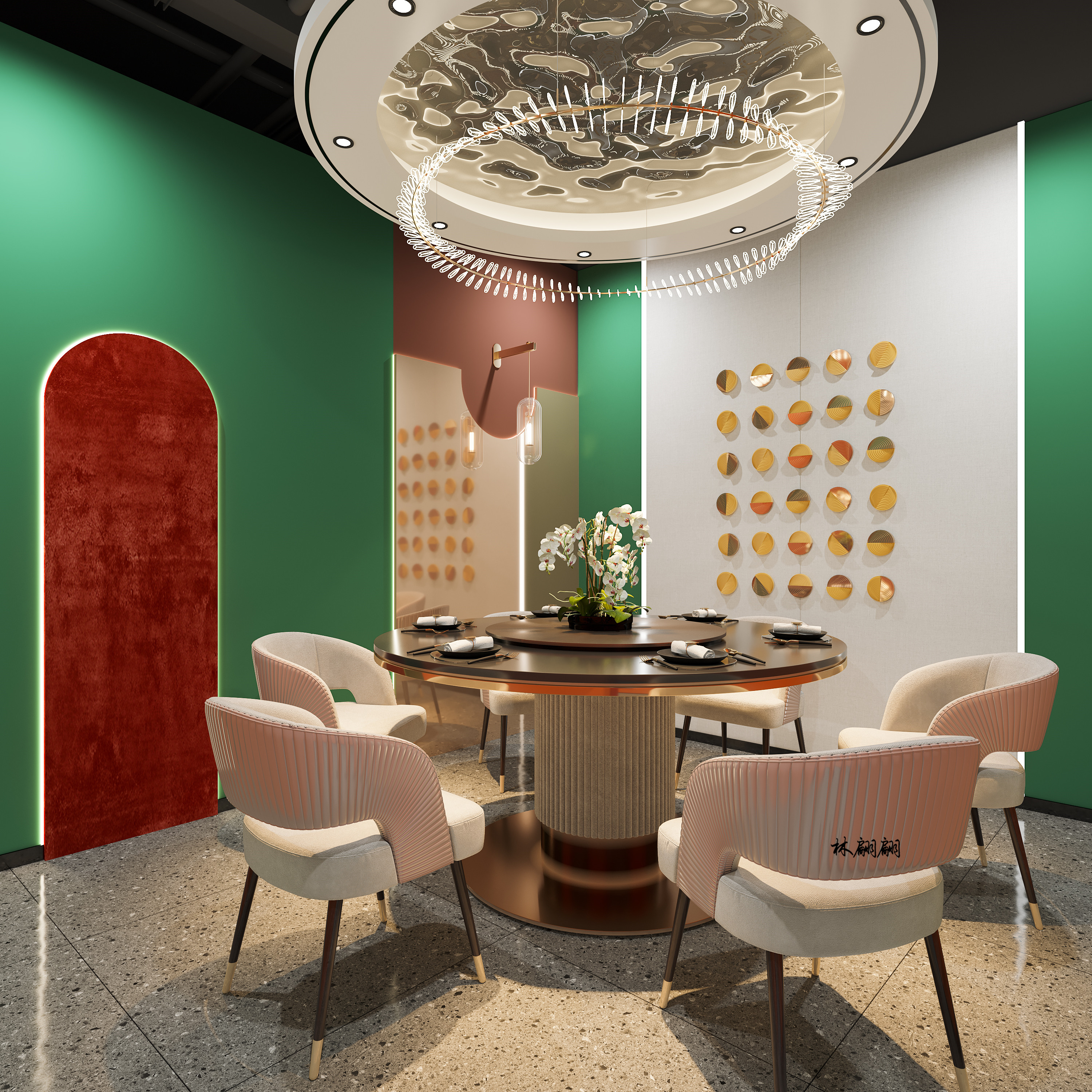 装修设计|国潮火锅店效果图设计分享-8