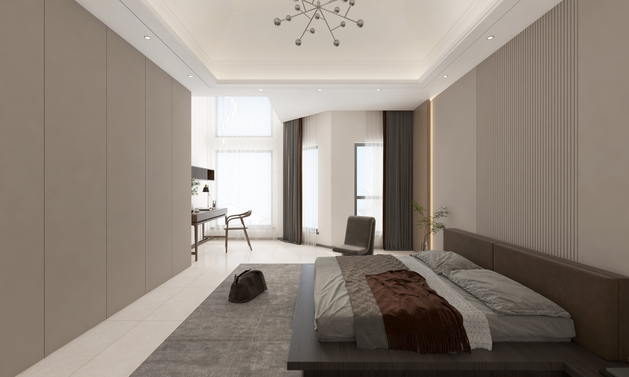 现代风格别墅//对比不强烈的简单的大空间-20