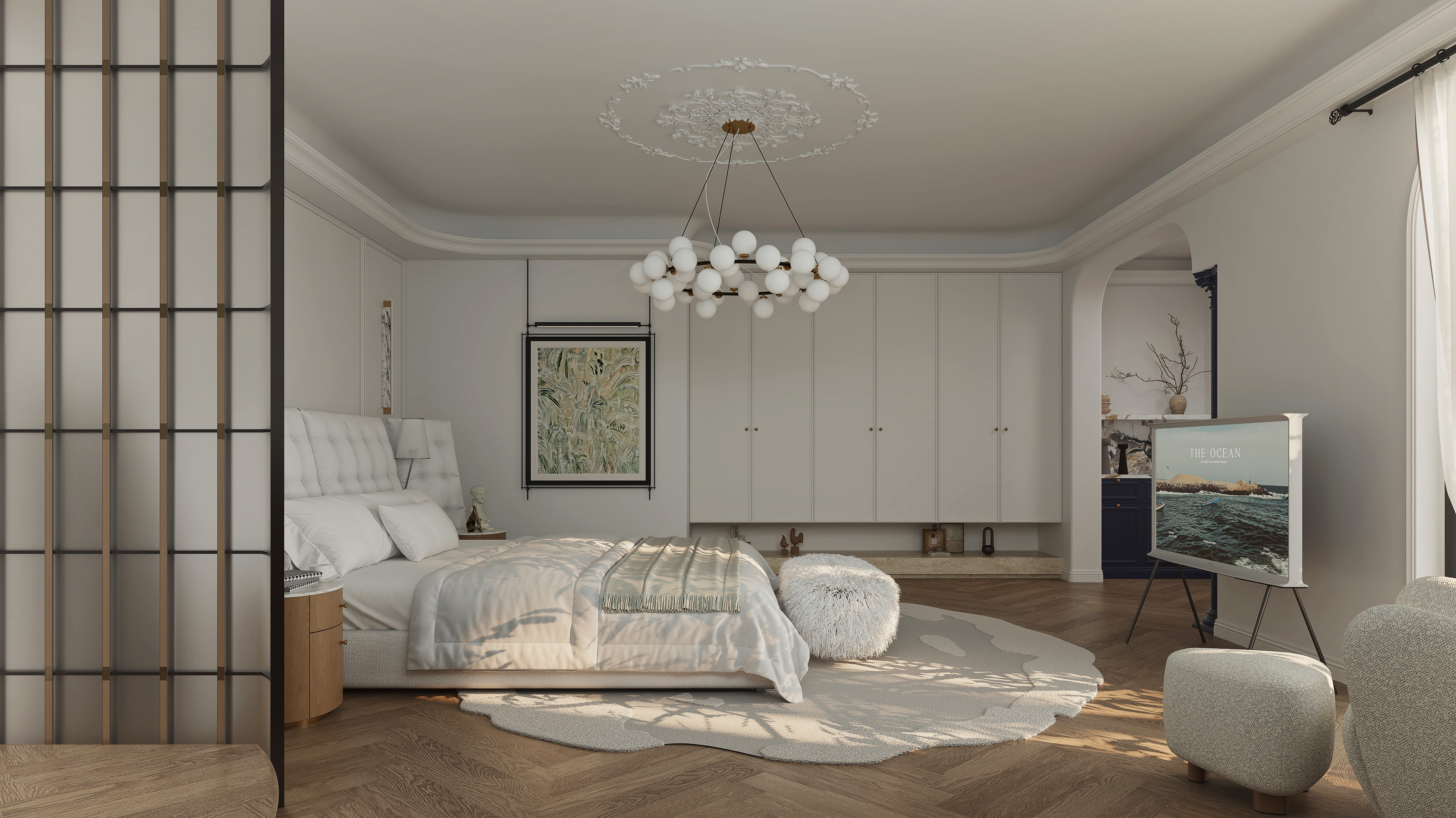 法式奶油风 + 现代简约的卧室设计-2