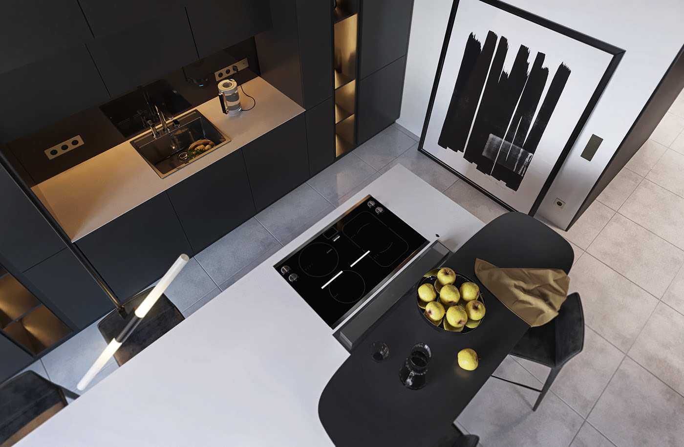 67平米--极简黑白空间-6