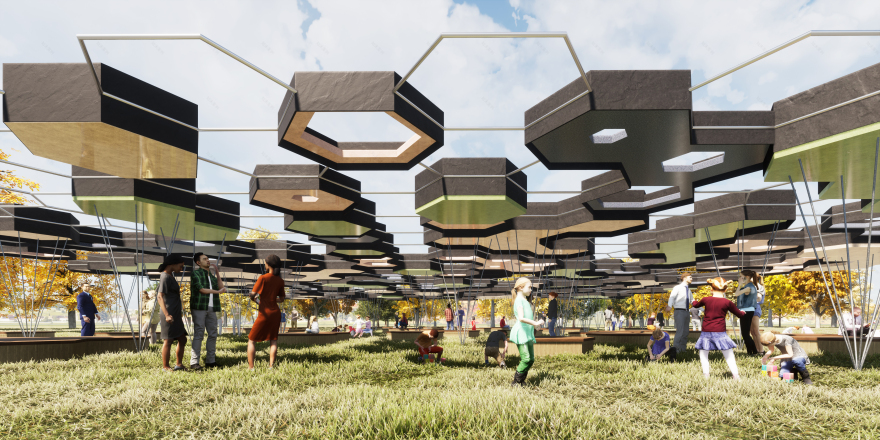 Hexagon Shade Pavilion Rhino Grasshopper Tutorial-9