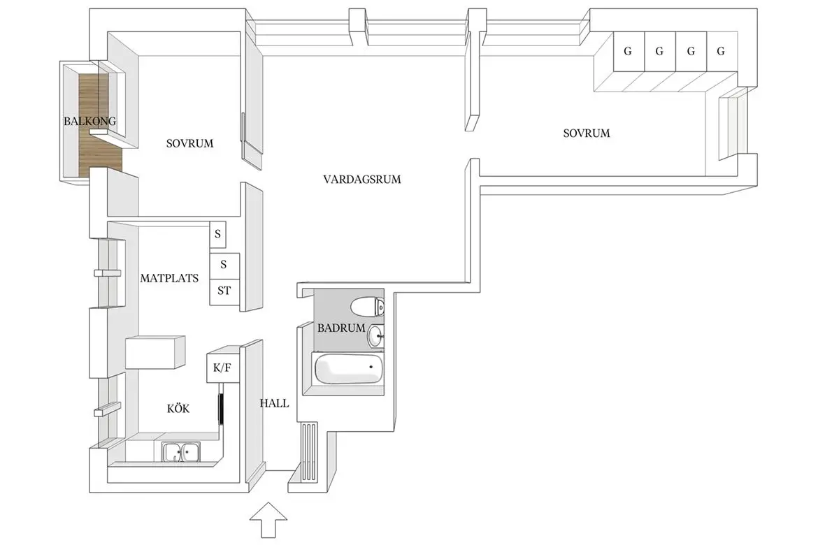 现代简约，绿色生活 | 两套不同面积的 Scandinave 风格公寓设计-18