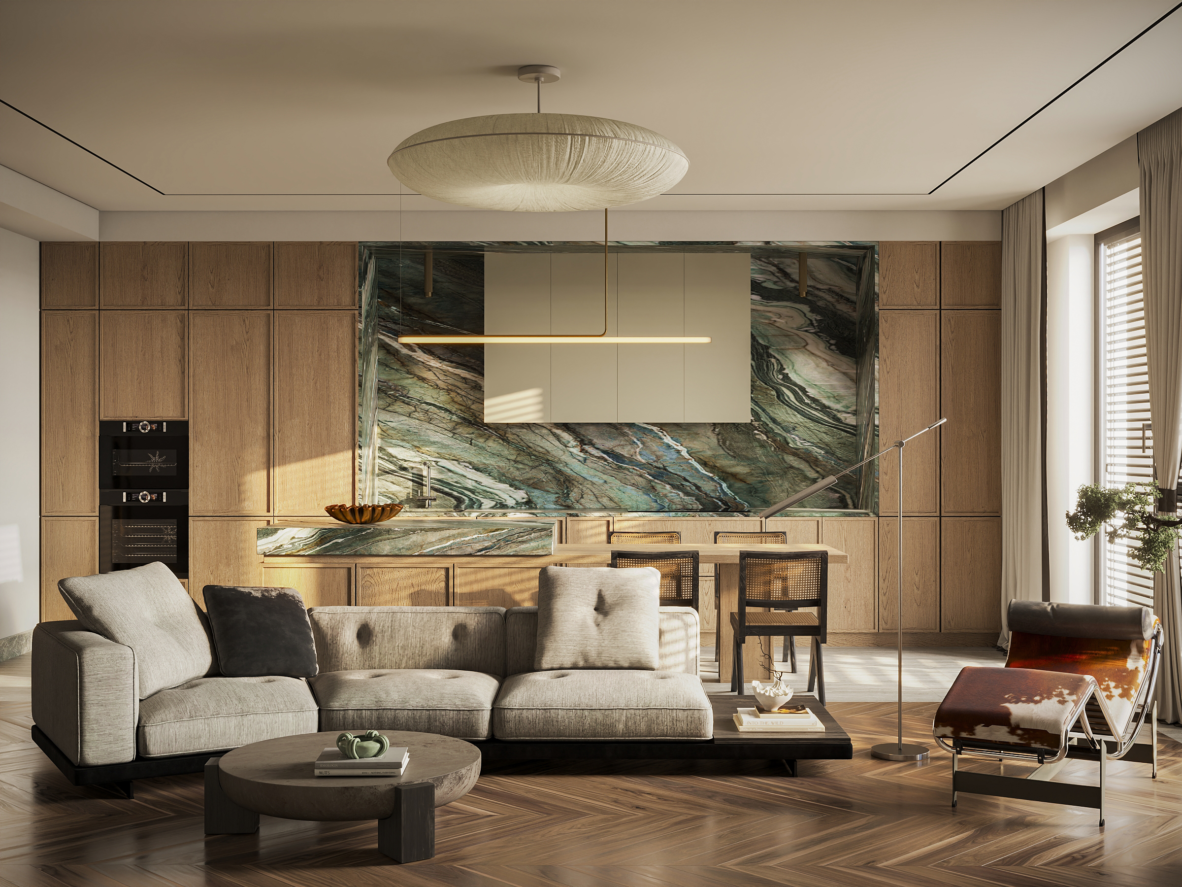 Living room and kitchen / Aura Interiors-0