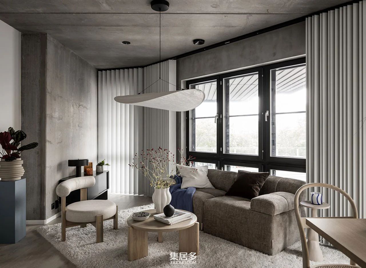 混凝土墙的斯堪的纳维亚小型公寓丨瑞典-9