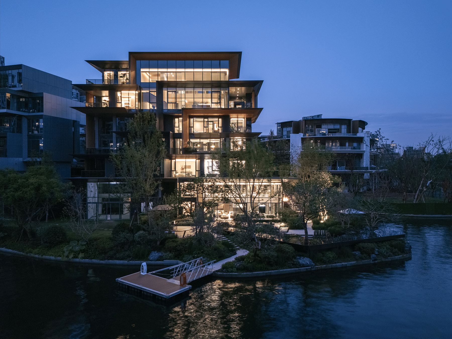 成都麓湖黑石岛垂直五联排别墅丨中国成都丨line+ studio-59