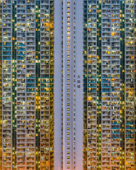 香港高楼公屋的密集城市环境与建筑