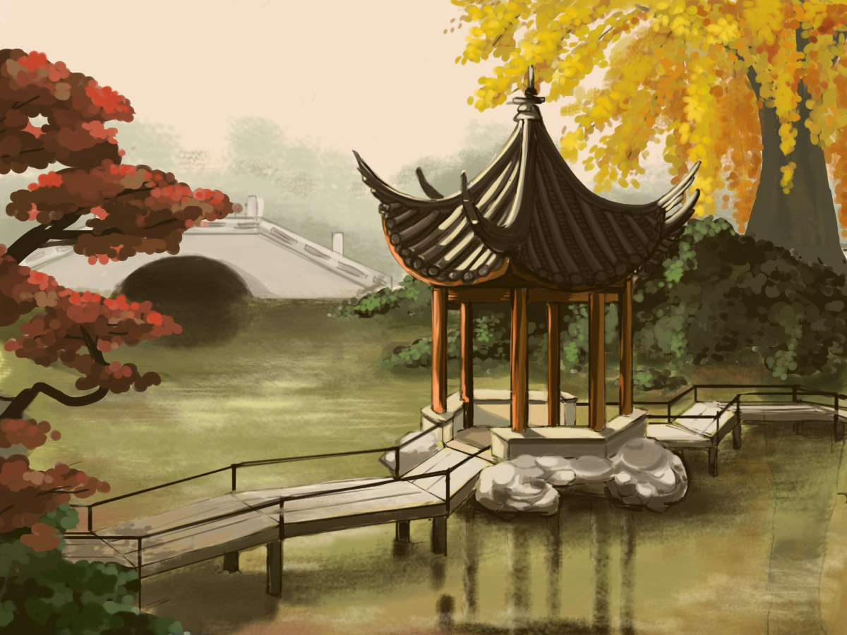 茶社空间设计 | 两点透视与马克笔的完美结合-15